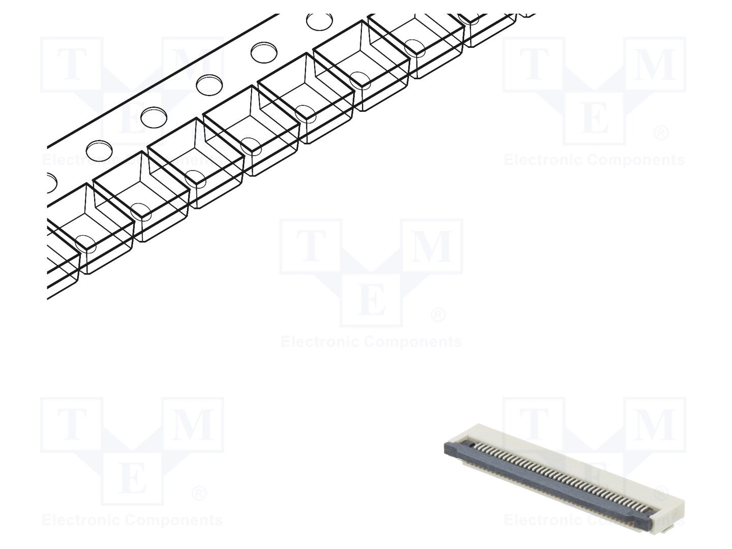 FFC (PFC) Flexkabel konnektor - 40 pol, ZIF, SMD (0,5mm)