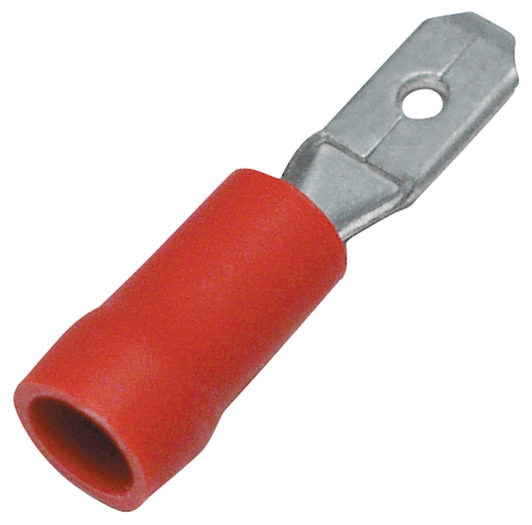 ISOLERET FLADSTIFT RØD, 4,8mm