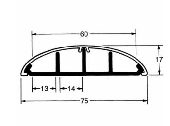 GULVKANAL 75X18 MM GRÅ 2 METER