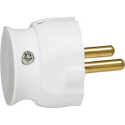 Stikprop Schuko U/J, vinkel, plast, hvid