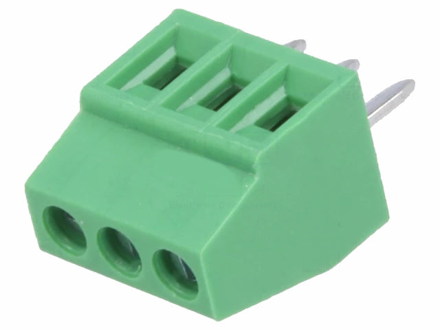 Print Skrueterminal - 3pol, 2,54mm benafstand, Grøn