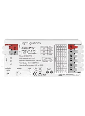 ZigBee Pro+ RGBCW 5-i-1 LED Controller 12/24V