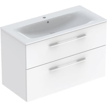 Ifö Spira Pro sæt 2 skuffer 98.8x50.2cm Hanehul Overløb Hvid/mat