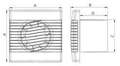 Vægventilator pRim Ø120 S - Standard, 16W, 158m3/h