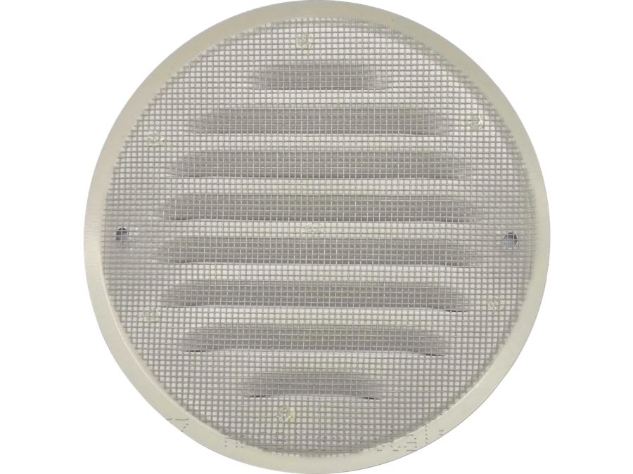 Rund væg-ventilationsrist, rustfrit stål - Ø100mm, Sort