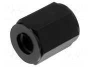 M4 afstandsstykke m. gevind - L10mm, Sort plast