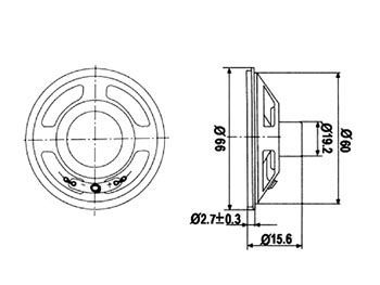 Minihøjttaler - 2W / 8ohm (Ø66mm)