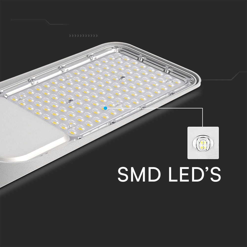 150W LED gadelys med fotocelle sensor og Samsung chip - adapter inkluderet, 4000K lysfarve