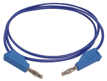 Testledning m. bananstik - 4mm, stabelbar, Blå (1m)