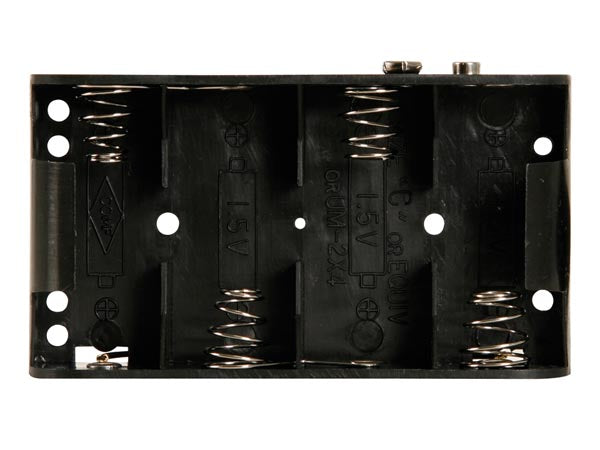 Batteriholder til 4xC bat. (m. knapterminaler)