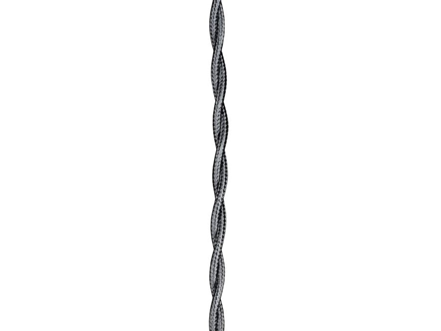Stofledning - 2 x 0,75mm², Snoet, Metallisk SØLV (3m)