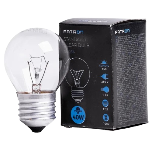 40W krone glødepære E27 klar