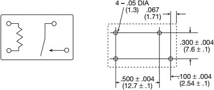 Miniature relæ - 5VDC 10A, 1 x slutte (SPST-NO) 4-ben 2,54mm