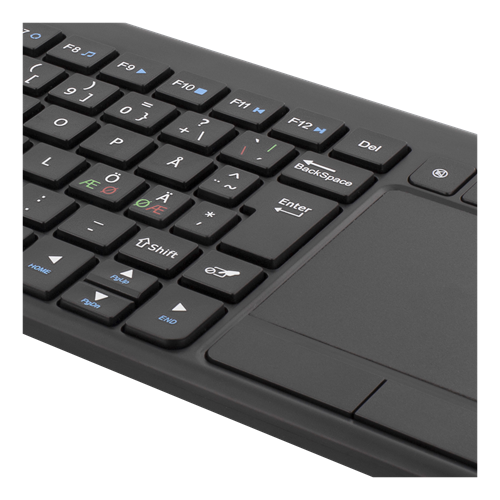 Trådløs mini-tastatur m. touchpad - Nordic (med ÆØÅ)