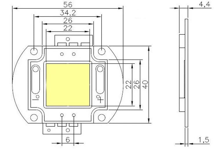 HIGH power LED - 30W, Kold hvid (3150 lm)