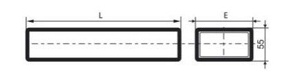 Rektangulær (flad) ventilationsrør - 110x55mm (1,5m)