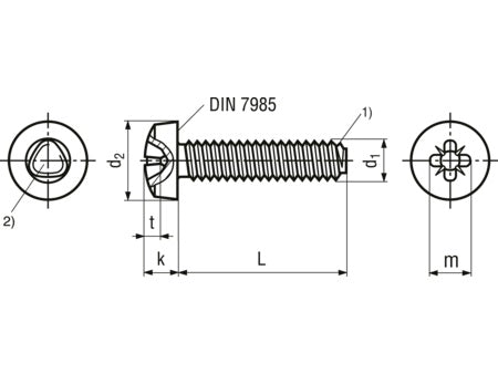 Maskinskrue, panhoved - M6x16mm, pozidriv PZ3 (10 stk.)