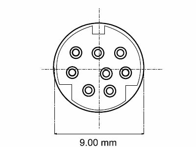Mini-DIN stik - 8pol han