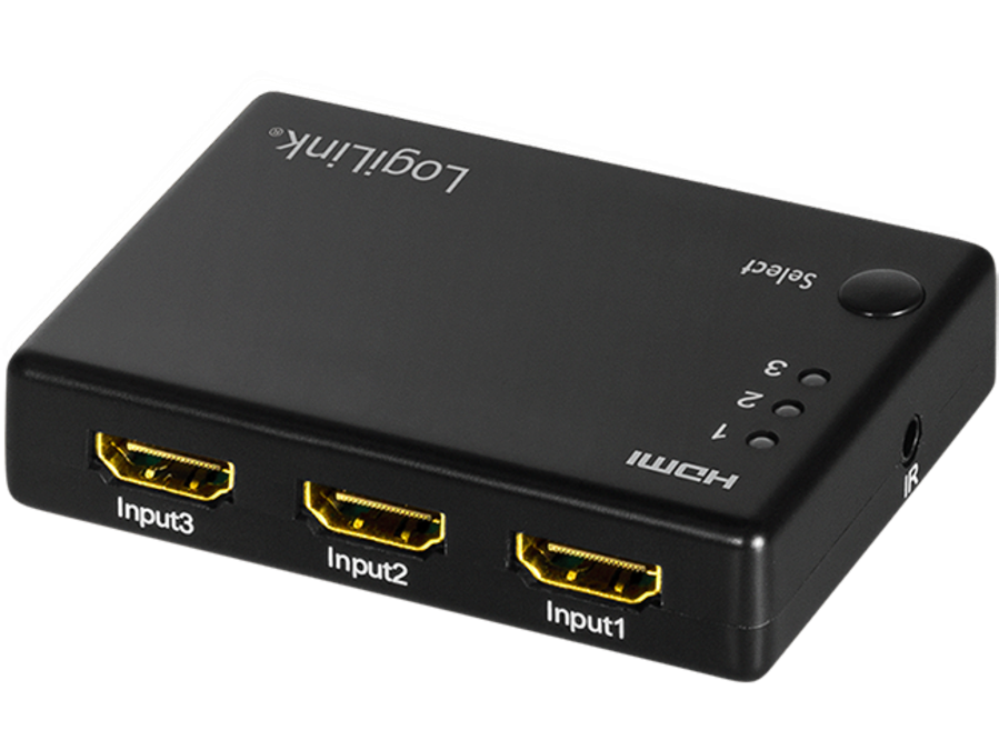 HDMI switch, 3x1-Port, 1080p/60 Hz, HDCP, CEC, RC