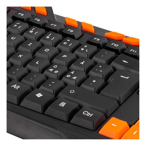 GAMING tastatur - anti-ghosting, USB, nordisk, sort/orange