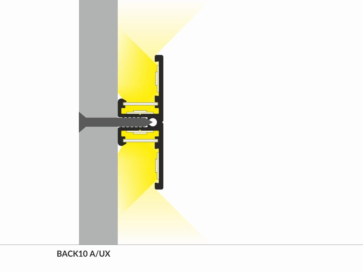 DIOFLEX Alu profil BACK10 A/UX 1m 40x13,5mm