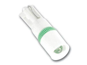 LED pære - 12V m. kilesokkel GRØN (3mm 2,5cd)