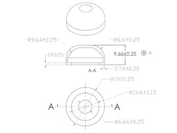 Hætte til mini trykkontakt - R1396R, R1396W og R1396B