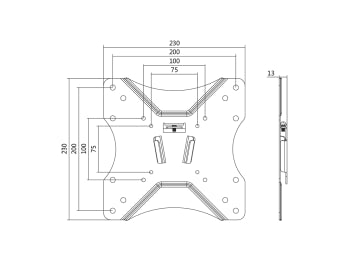 TV vægbeslag - 23-42" Fast, Vægafstand 13mm