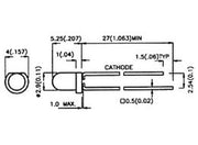 3mm std. LED - Rund, RØD diffus (8mcd, 60°)