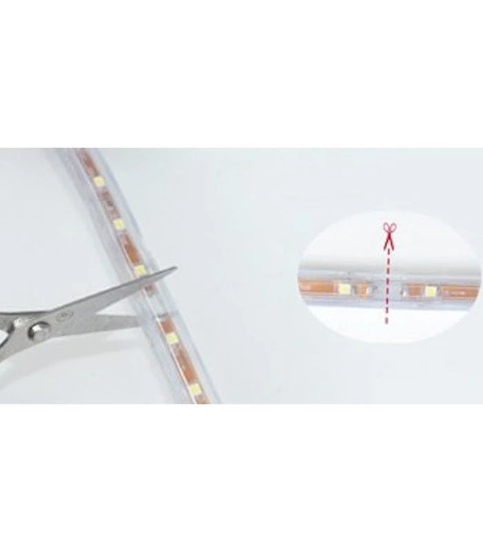 5 meter RGB vandtæt LED strip - 230V, 60 LED, 5W p