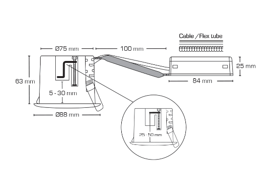 10 stk Indbygningsspot GU10 - mat sort