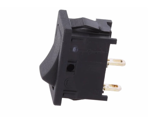 Vippekontakt - 1P OFF-ON, loddeben, 12A/250V, SORT (19x13mm)