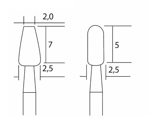 Slibestift Siliciumkarbid (2 stk.)