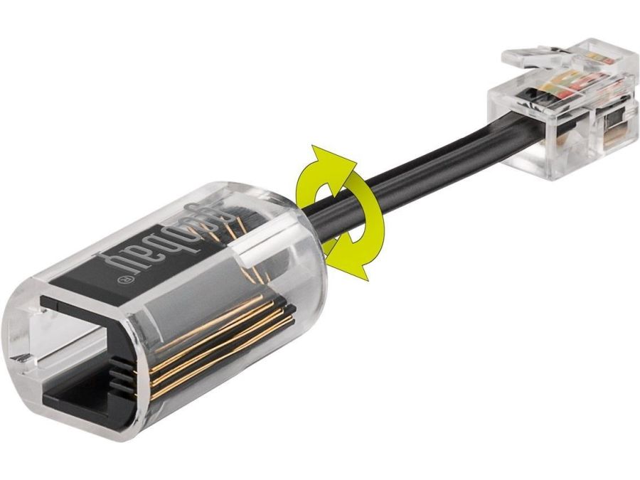 Telefonlednings udsnoer - RJ10(4P4C) han/hun, Sort