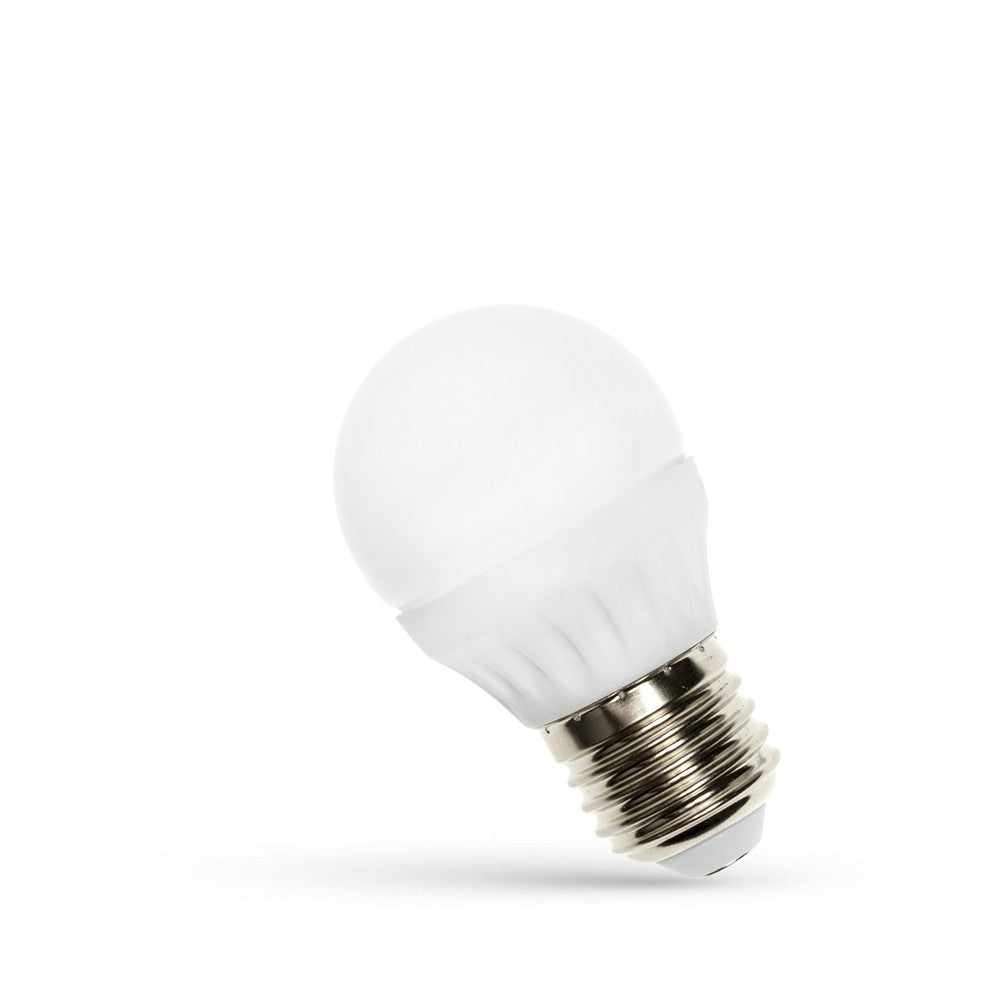 6W LED kronepære, G45, matteret glas, E27 fatning, 230V, 520lm, RA80