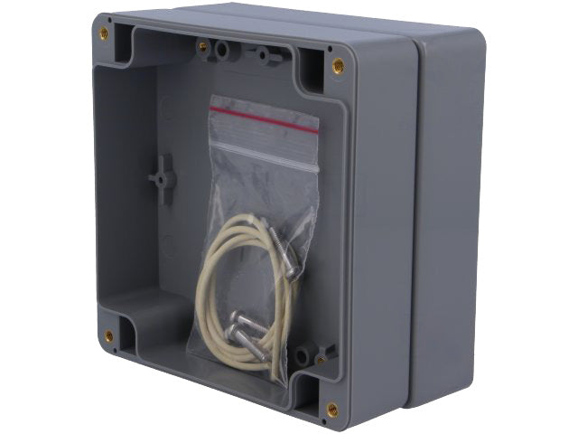 G386 plastkabinet - Mørkegrå, IP65 (120x120x60mm)