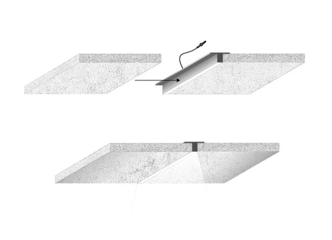 LED lysskinne CCT 27W 90 cm til Troldtekt og akustikloft, 24V