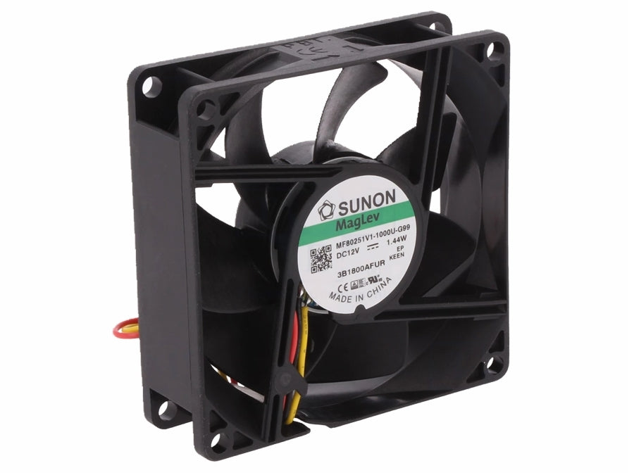 DC blæser - 80x80x25mm 12Vdc / 1,44W Vapo, 3 ledn.