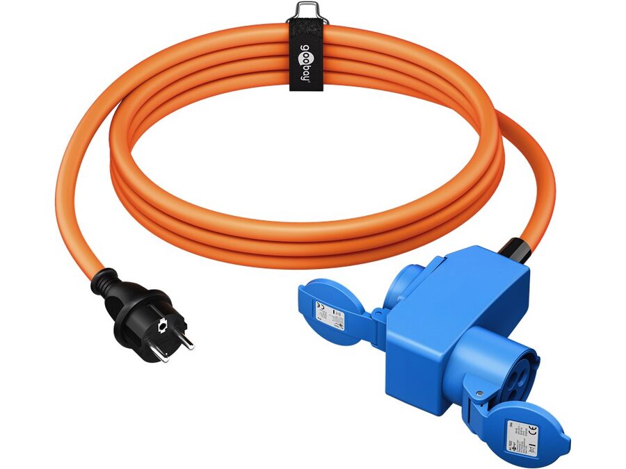 CEE adapterkabel - CEE7/7 han til CEE 3P hun + 1xJord (1,5m)