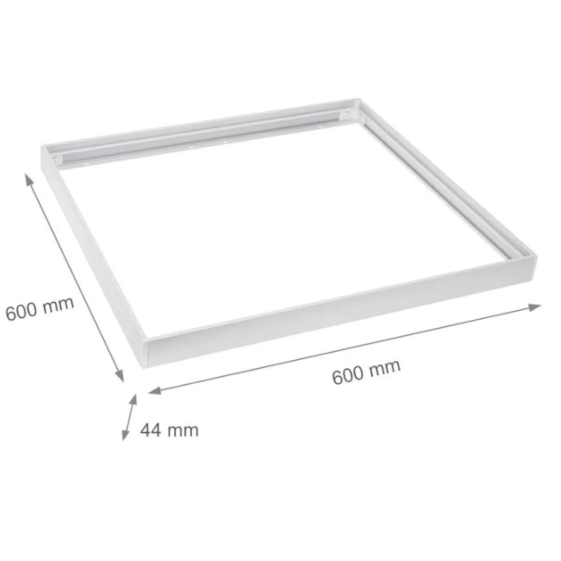 60x60 LED panelramme med hurtig samling, plastikhjørner, skruefri montering og hvid kant