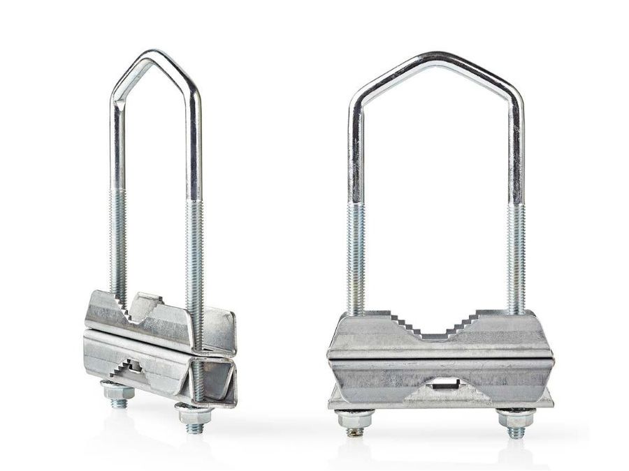 Mast til altan/balkon beslag - galvaniseret stål,  Ø40-60mm