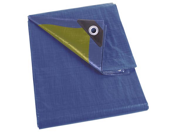 Presenning - 5x8m, 110g/m² standard, Blå/kaki