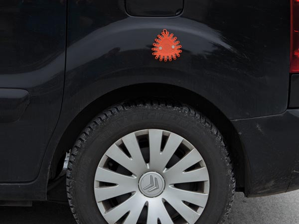 Magnetisk LED advarselslampe - Orange