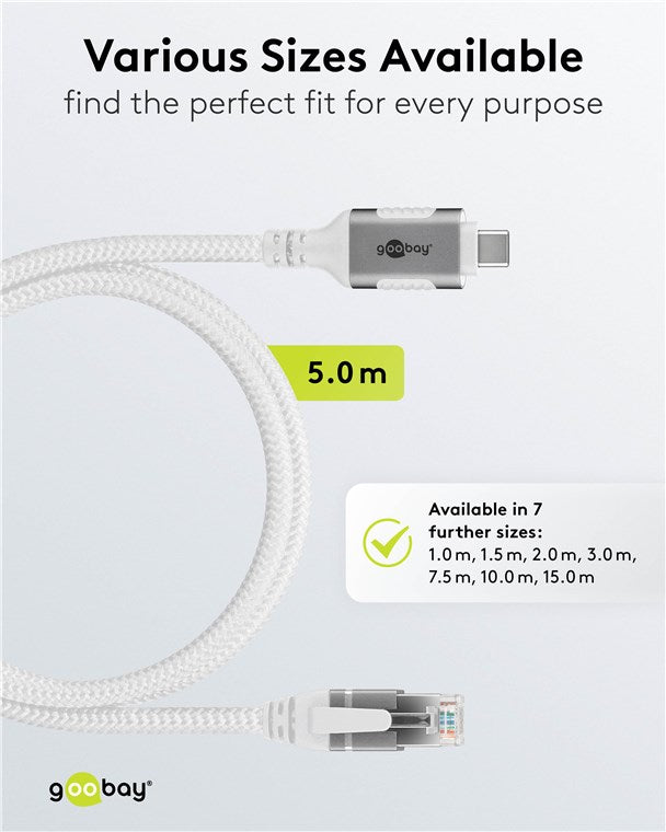 USB-C™ 3.1 til RJ45 netværkskabel, Hvid (2m)