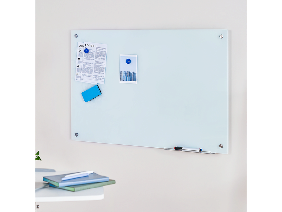 Magnetisk glas whiteboard - vægmont., rammeløs (60 x 90cm)