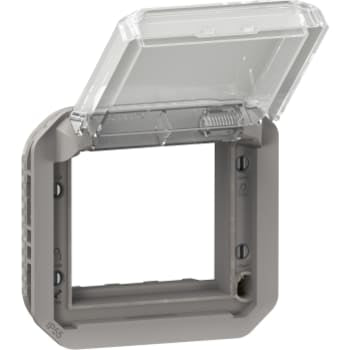 PLEXO 55 IP55 Mosaic adaptor 2 modul grå, transparent klaplåg
