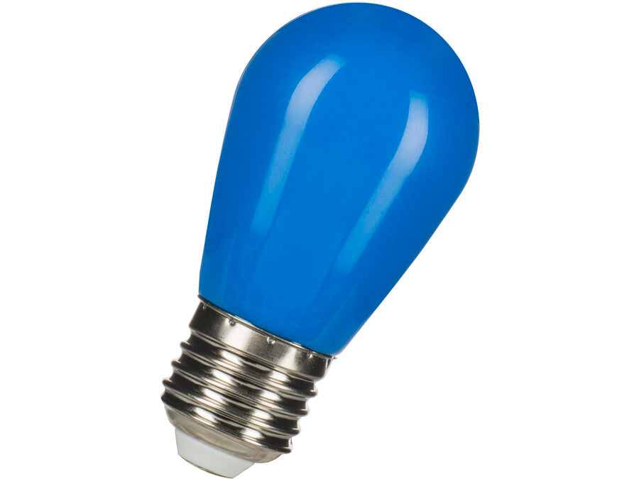 ST45 LED partypære - 230Vac 1W, E27 sokkel, BLÅ