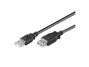 USB 2.0 forlængerkabel - A han til A hun, Sort (1,8m)