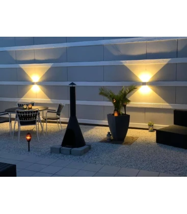 6W LED sort væglampe firkantet.