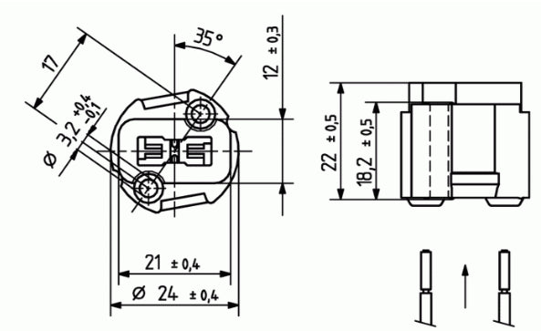 Fatning til G9 pære - Rund, skruemontage
